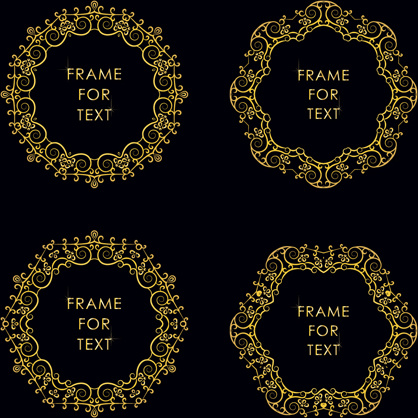 deco emas frame yang indah vektor set