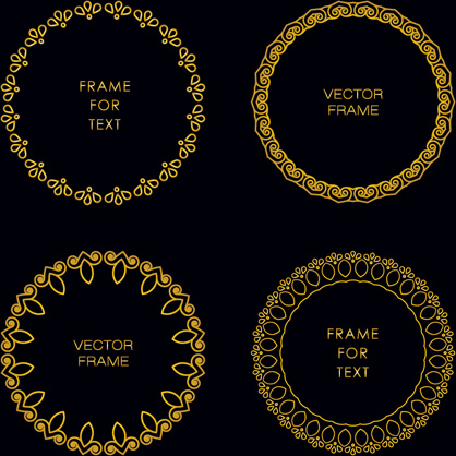 marco de oro deco hermosa vector set