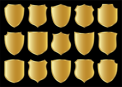 Gold Lables Blank Template Vector