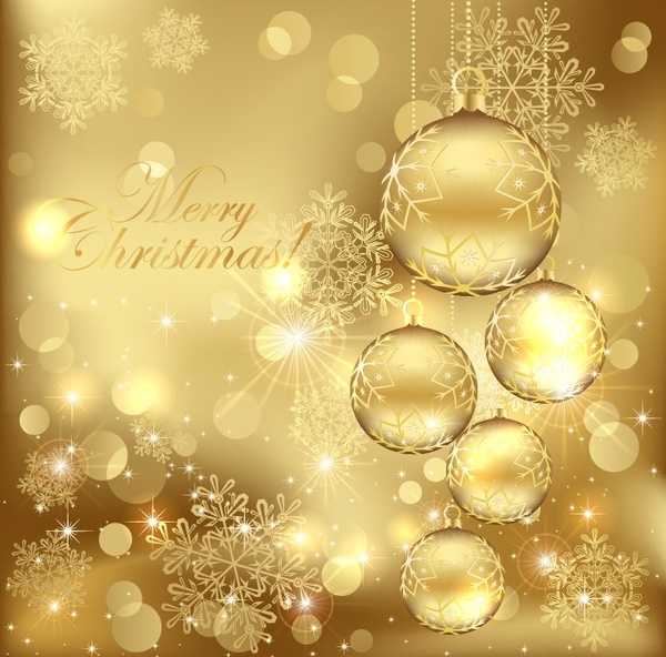 Golden Natal latar belakang vektor ilustrasi
