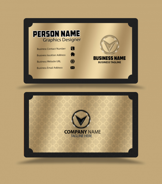 cor dourada modelo de design de cartão de visita psd
