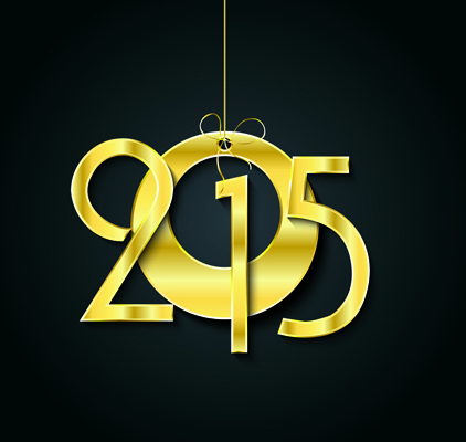 黄金の creative15 新しい年のベクトル
