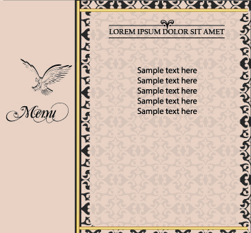 moldura dourada menu capa projeto vector