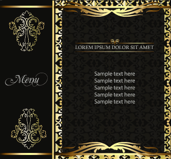 moldura dourada menu capa projeto vector