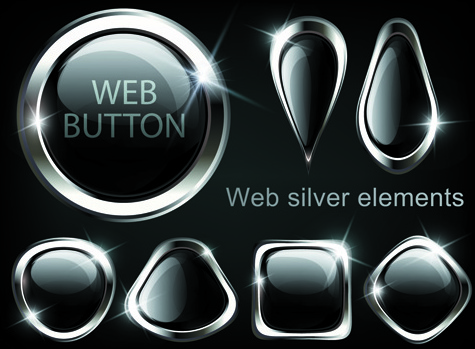 vetor de elementos do brilho dourado web botões