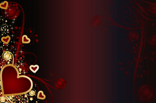 Fondo de vector de San Valentín corazones oro