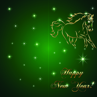 fundo de feliz ano novo cavalo dourado