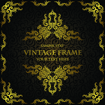 Golden Luxury Frame Vector Graphics