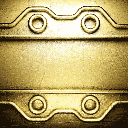 金色の金属製ビンテージ背景デザインのベクトル