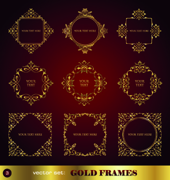ornamento dourado fronteiras e quadro vector