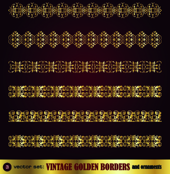 ornamento dourado fronteiras e quadro vector