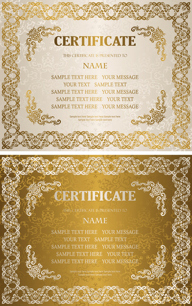 Golden Template Certificate Design Vector