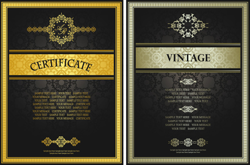 Golden template sertifikat desain vektor