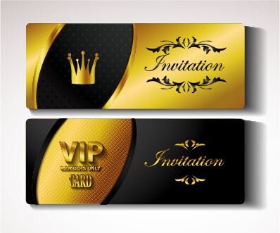 Golden vip Einladungskarten Vektor-design
