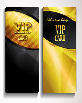 Altın VIP davetiye kartları vektör tasarımı