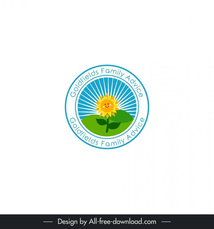 Goldfields Family Advice Logo niedlich stilisierte Sonnenblumenskizze