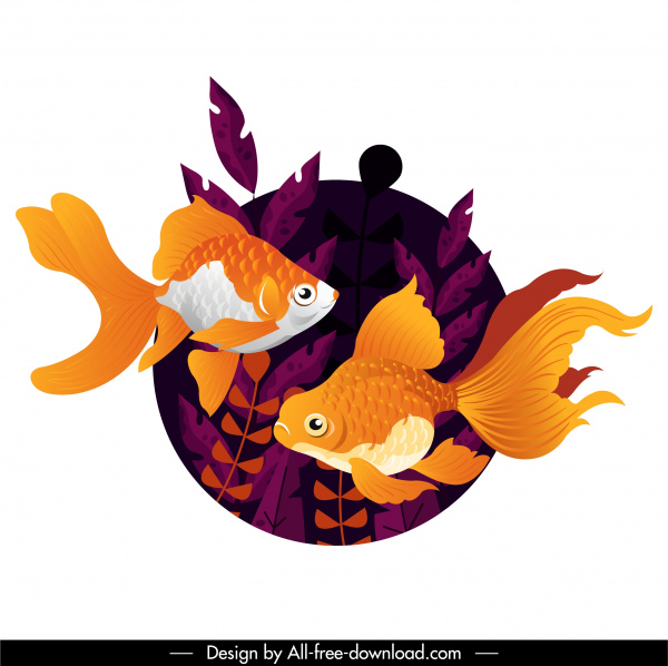 peixe dourado pintando design moderno de fundo aquático