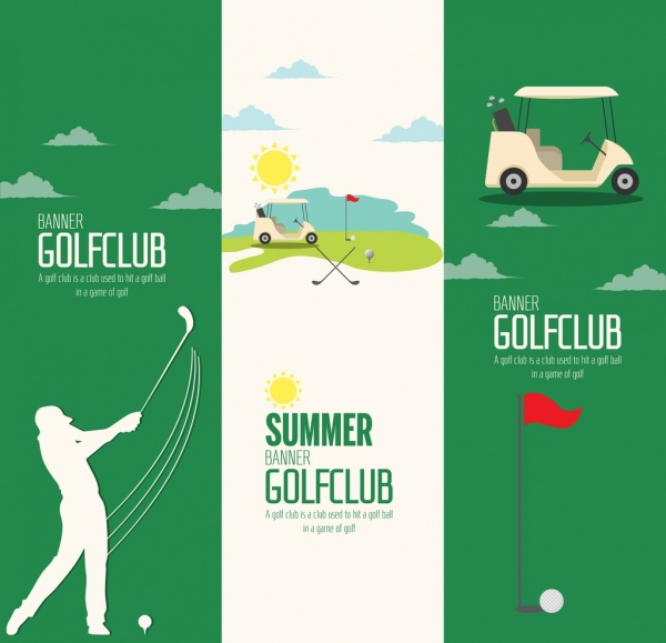 Golfschläger Werbesets vertikal grün weißes Design