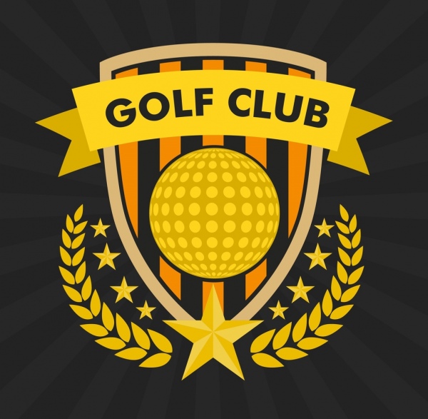 Câu lạc bộ golf cổ điển được thiết kế logo là màu vàng.