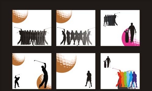 Golf-Figur-Silhouetten-Vektor