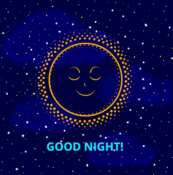مساء الخير راية النوم رمز الشمس السماء المليئة بالنجوم