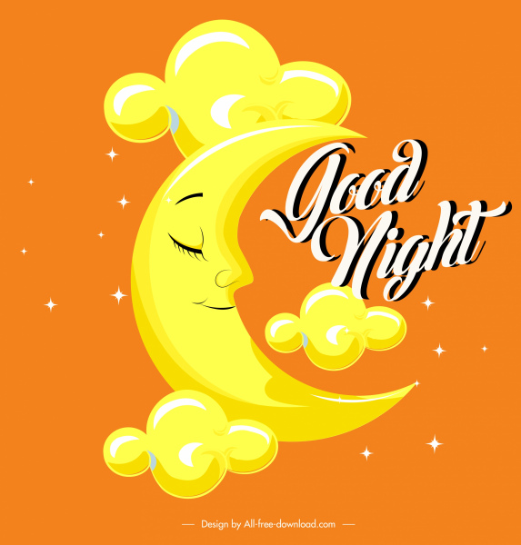 Gute Nacht Banner stilisierte Mondsichel Dekor