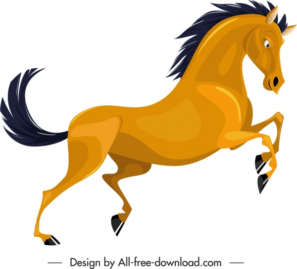 graminivore Spezies Ikone Pferd Skizze farbige Cartoon-Figur