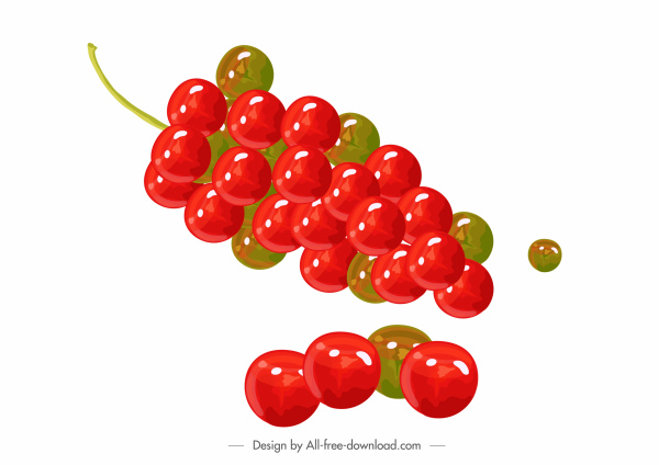 العنب الفواكه الرموز لامعه الملونة رسم الحديثة