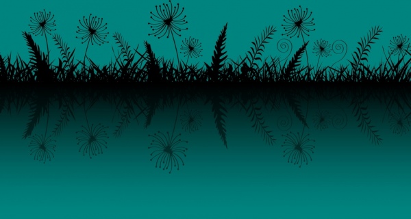 style de réflexion d’herbe arrière-plan dessin bleu foncé