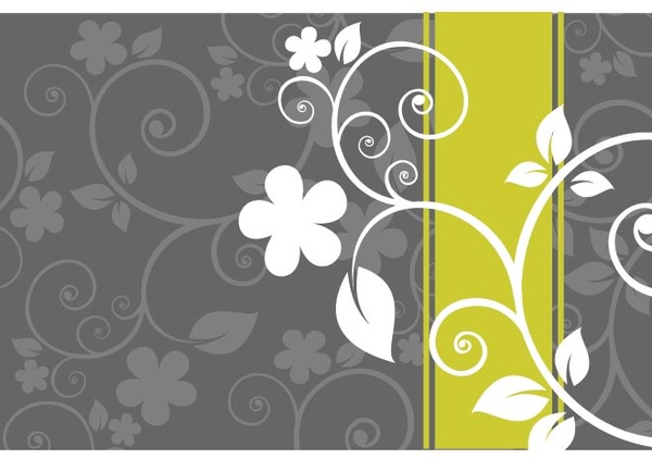 Gray Floral Art Background On Title Page Vector