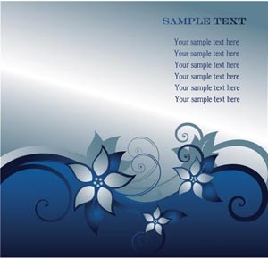 bunga seni bunga abu-abu pada latar belakang biru ornamen vektor gratis