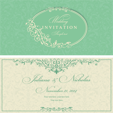 vetor de cartões cinza estilo vintage floral convites