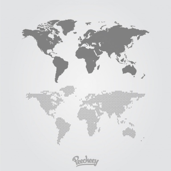 회색 세계 지도