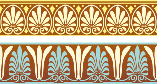 griechischen Ornament Muster Grenzen Vektor