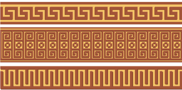 Yunani ornamen pola perbatasan vektor