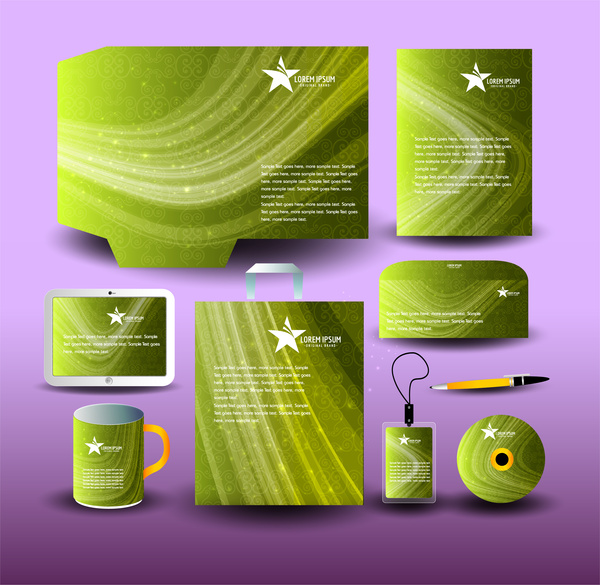 grüne abstrakte corporate Identity-Vorlage