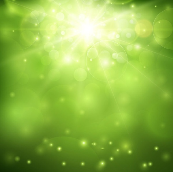 kabur latar yang hijau dan sinar matahari vektor ilustrasi