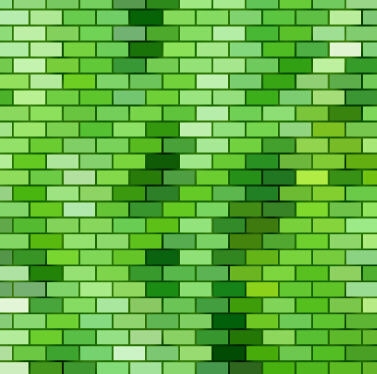 зеленый кирпичный стены текстуры фона вектор