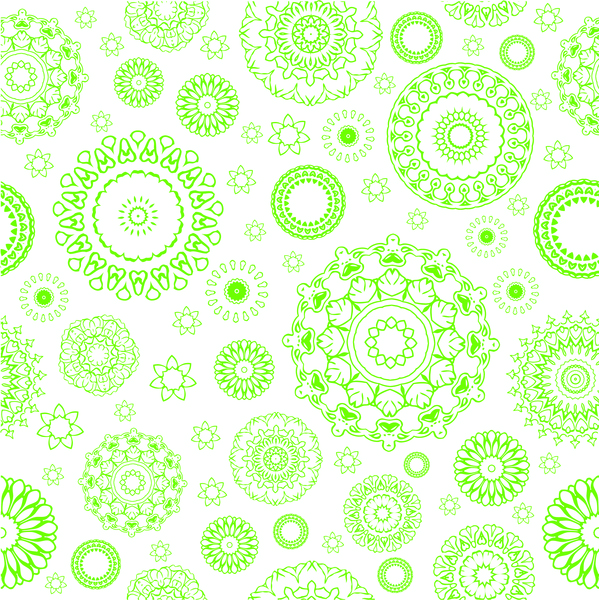 緑の円の花のパターン