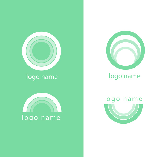 緑の円形の透明なロゴのベクトルのデザイン