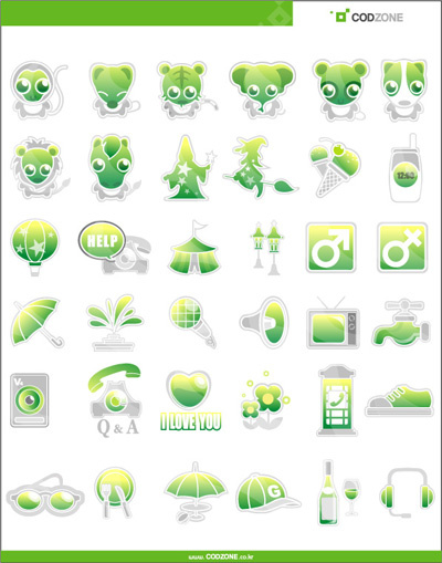 grüne süße Symbol Vektor