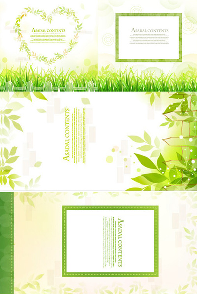 綠色裝潢畫框向量圖