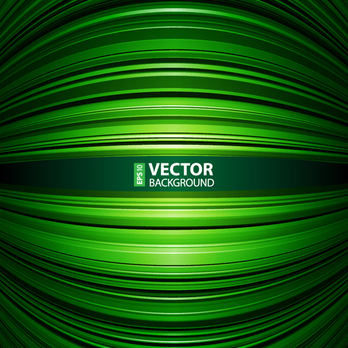 緑のダイナミックなラインのベクトルの背景