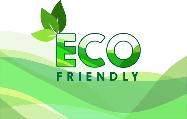hijau eco banner daun dan kurva desain