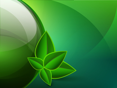 Green Eco Elements Background Vector