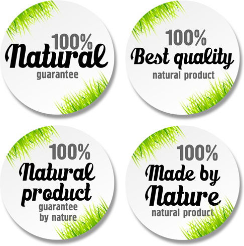 Green Grass With Sale Round Stickers Vector