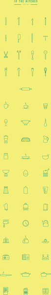hijau dapur sendok garpu baris ikon vektor