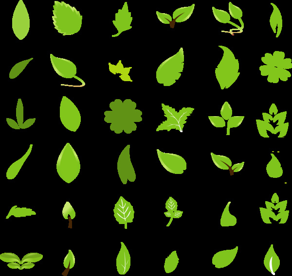 녹색 잎 디자인 요소
