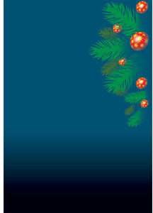 hoja verde con flor roja en la ilustración de vector de fondo degradado azul