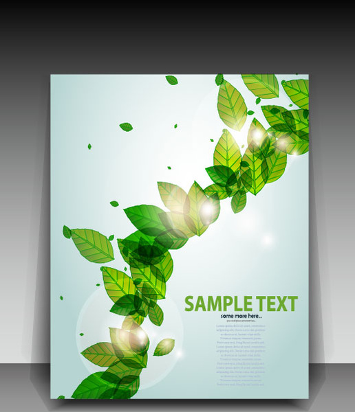 Green Leave Flyer And Cover Brochure Background Vectorvector